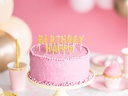 Partydeco Kerze Happy Birthday 2.5 cm, Gold