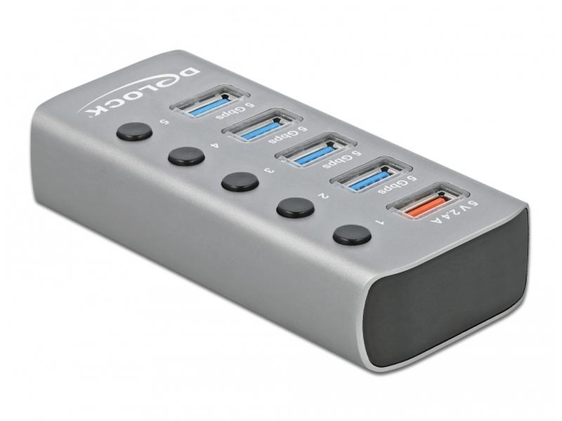 Delock USB-Hub 63262 USB 3.0 - 4x USB-A / 1x Ladeanschluss