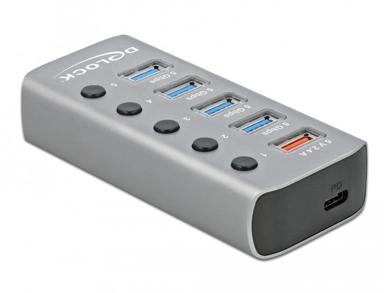 Delock USB-Hub 63263 USB 3.0 - 4x USB-A / 2x Ladeanschluss