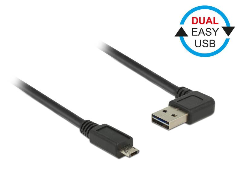 Delock USB 2.0-Kabel A - MicroB EASY-USB gewinkelt 50 cm