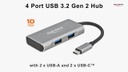 Delock USB-Hub USB 3.1 Gen 2 Typ-C - 2x USB-A + 2x USB Typ-C