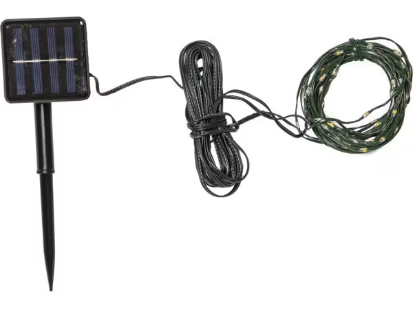 Star Trading Lichterkette Solar Dew Drop Micro, 100 LEDs, 740 cm, Grün