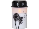 Star Trading LED Grabkerze Löwenzahn, Ø 7 x 12 cm, Weiss