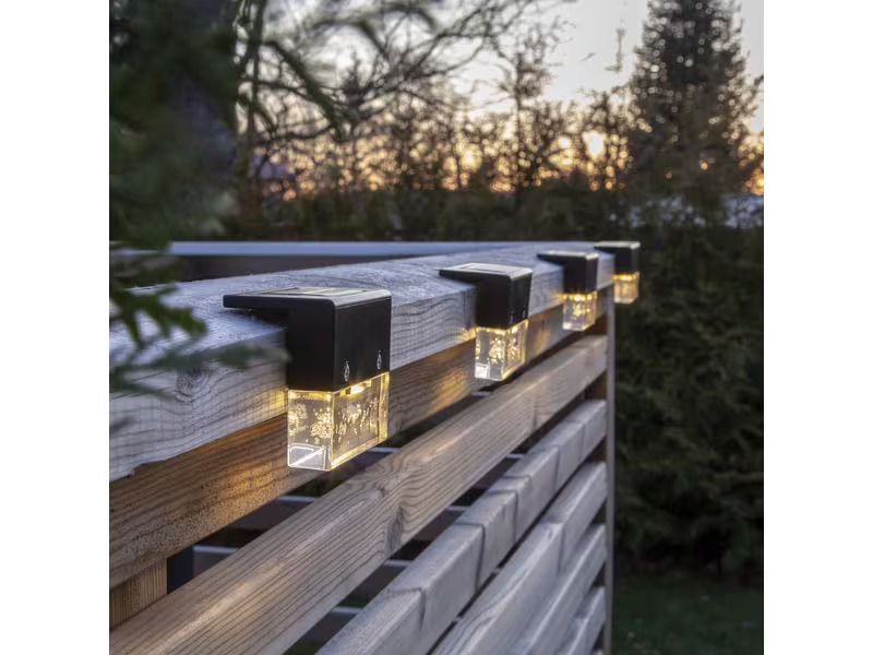 Star Trading Gartenlicht Solar Wandlaterne Bubbly Fence, 4 Stück