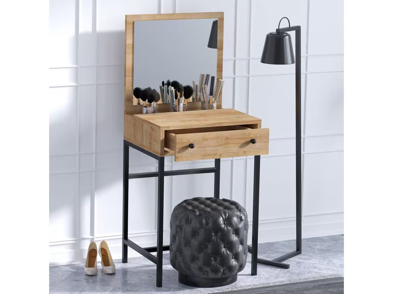 Woody Fashion Schminktisch Mary 50 x 128 x 50 cm, Braun/Schwarz