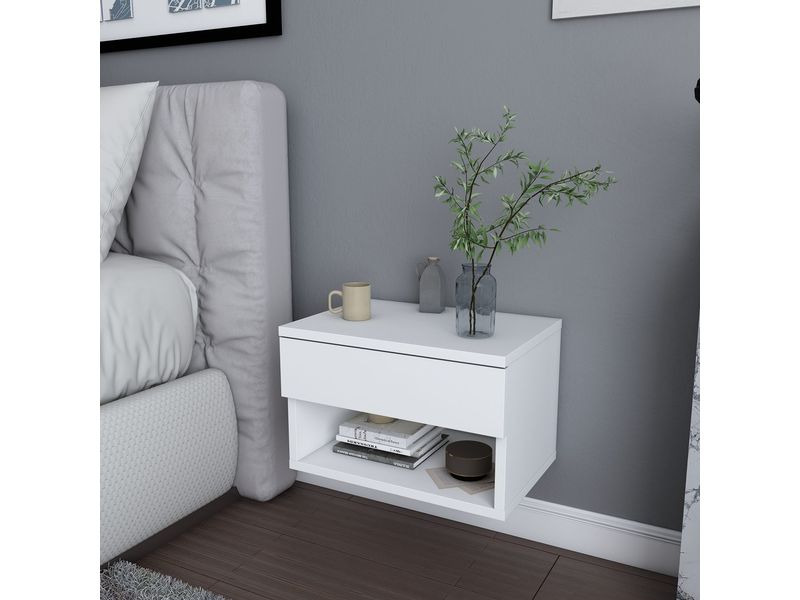 Woody Fashion Nachttisch Jamot 44.6 x 29 x 31.9 cm, Weiss