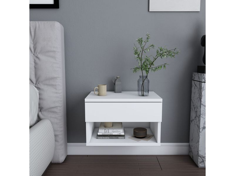 Woody Fashion Nachttisch Jamot 44.6 x 29 x 31.9 cm, Weiss