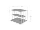Woody Fashion Couchtisch Lifon 50 x 33 x 40 cm, Schwarz/Weiss