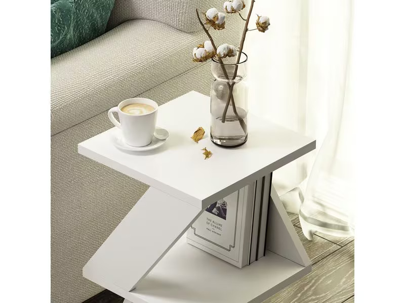 Woody Fashion Couchtisch Albeni 30 x 50 x 30 cm, Weiss