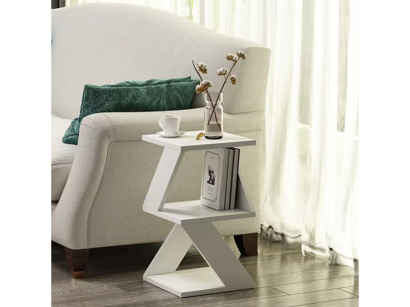 Woody Fashion Couchtisch Albeni 30 x 50 x 30 cm, Weiss