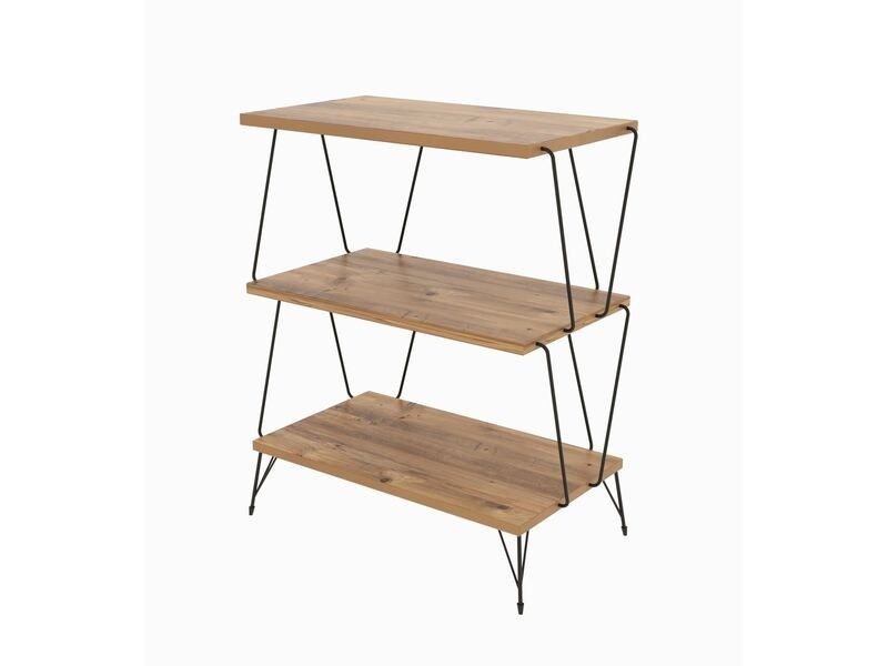 Woody Fashion Beistelltisch Lazandos 46 x 76 x 30 cm, Nature/Schwarz