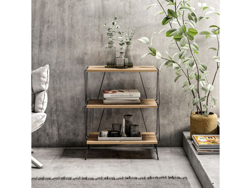 Woody Fashion Beistelltisch Lazandos 46 x 76 x 30 cm, Nature/Schwarz