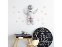 Wallxpert Wanddekoration Astronaut 35 x 48 cm, Silber/Weiss
