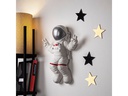 Wallxpert Wanddekoration Astronaut 35 x 48 cm, Silber/Weiss
