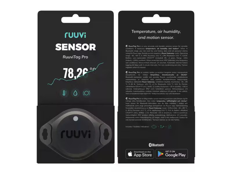 ruufi Temperatur- und Feuchtigkeitsmessgerät RuuviTag Pro 2 in 1