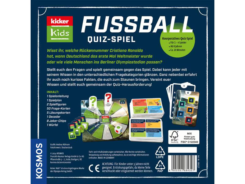 Kosmos Kinderspiel Kicker Kids Fussball-Quiz -DE-