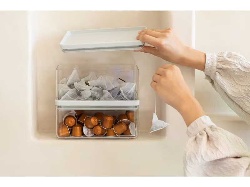 Brabantia Vorratsdose Tasty+ 1.5 l, Hellgrau/Transparent
