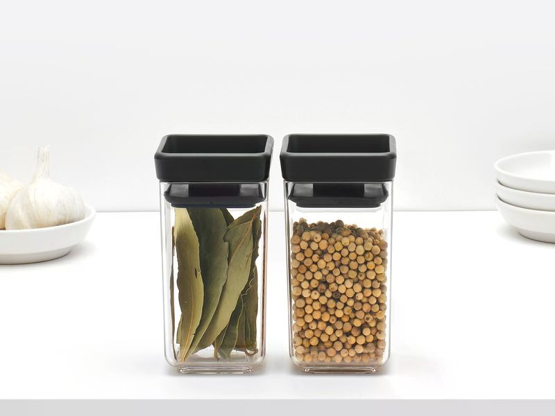 Brabantia Vorratsdose Tasty+ 0.3 l, Dunkelgrau/Transparent