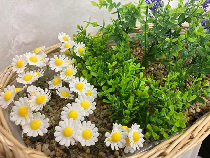 Dameco Kunstblume Lavendel und Kamille im Korb, 40 x 54 x 24 cm
