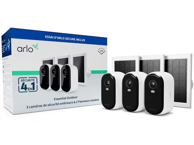 Arlo Essential Outdoor FHD VMK2350 Solarpanel, 3er Set
