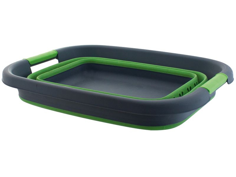 Eurotrail Wäschekorb 50 l, Grün/Schwarz