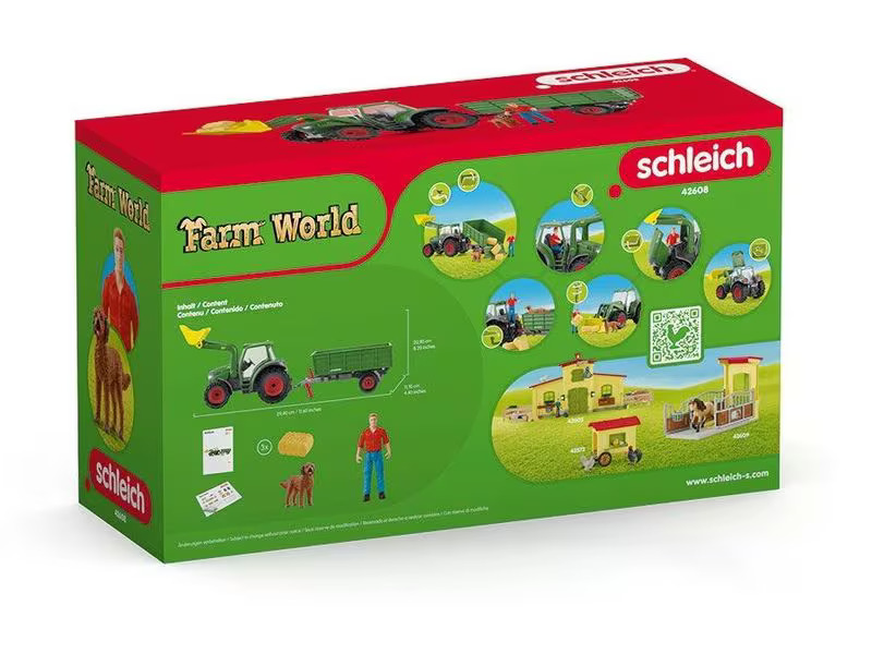 Schleich Spielfigurenset Farm World Traktor mit Anhänger