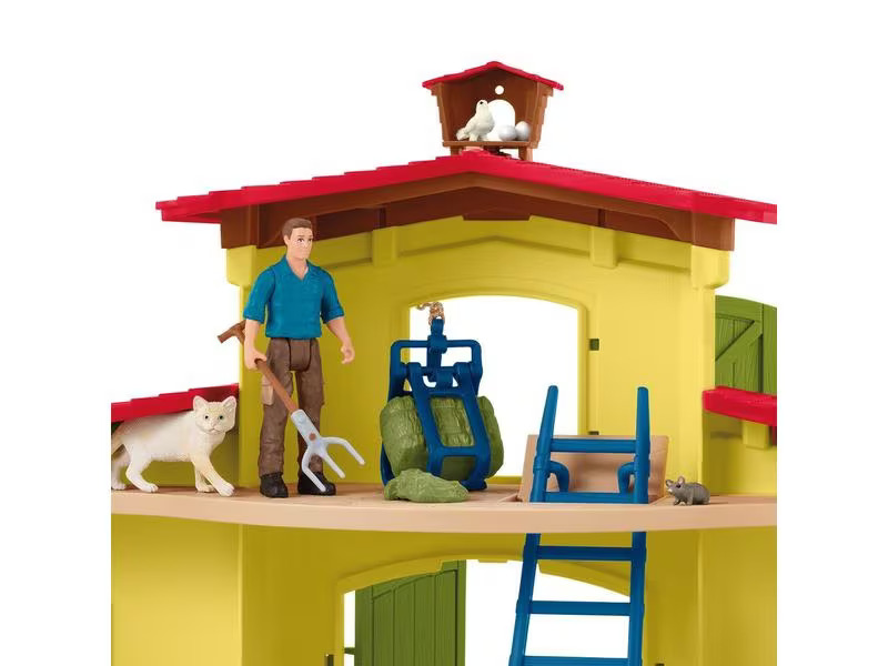 Schleich Spielfigurenset Farm World Stall mit Tieren und Zubehör
