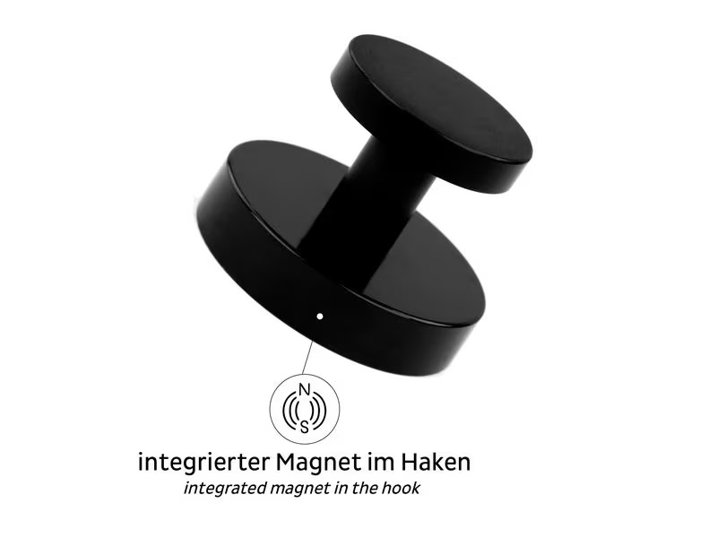 Silwy Magnet-Haken 1 Stück, Schwarz