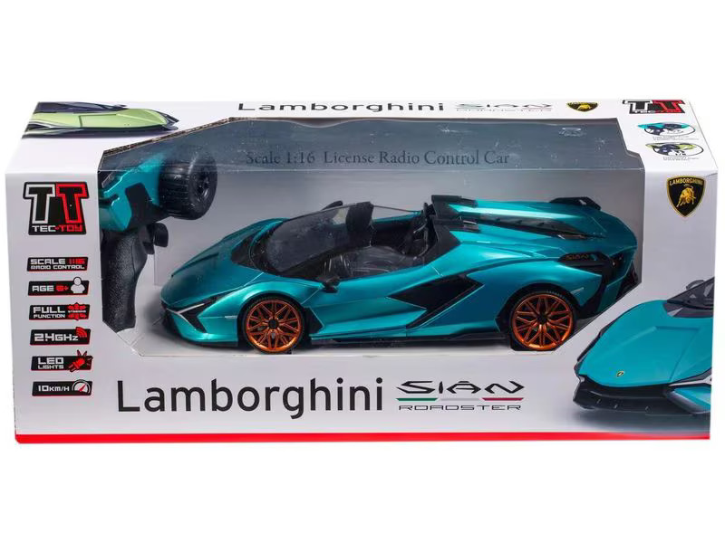 TEC-TOY Auto Lamborghini Sian mit Licht, Türkis, 1:16