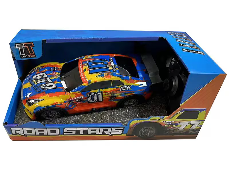 TEC-TOY Auto Champion GT9 mit Licht, Gelb/Blau, 1:22