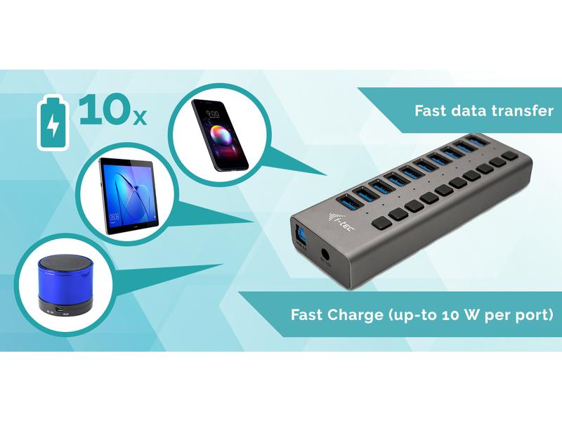 i-tec USB 3.0 Charging HUB 10 Port