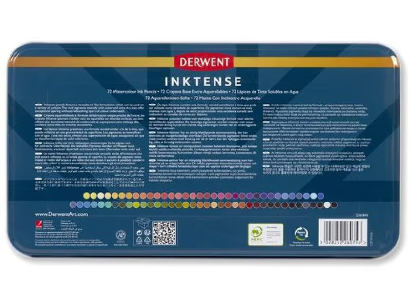 Derwent Aquarellstifte Inktense Permanent 72-teilig