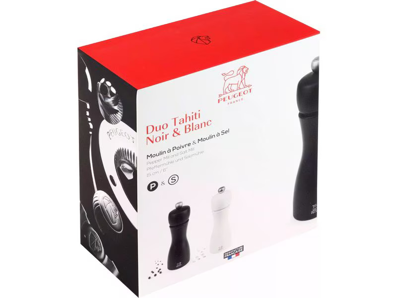 Peugeot Gewürzmühle Tahiti Duo 1.8 cm, Schwarz/Weiss