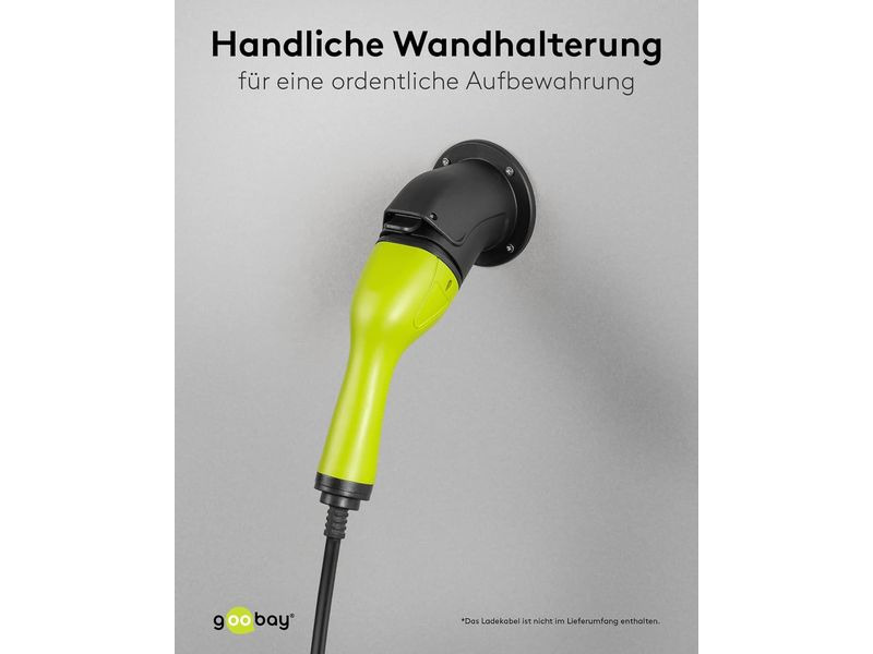 Goobay Wandhalterung abgewinkelt für Ladekabel Typ-2