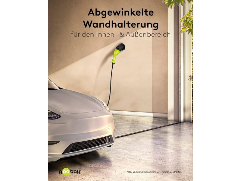 Goobay Wandhalterung abgewinkelt für Ladekabel Typ-2