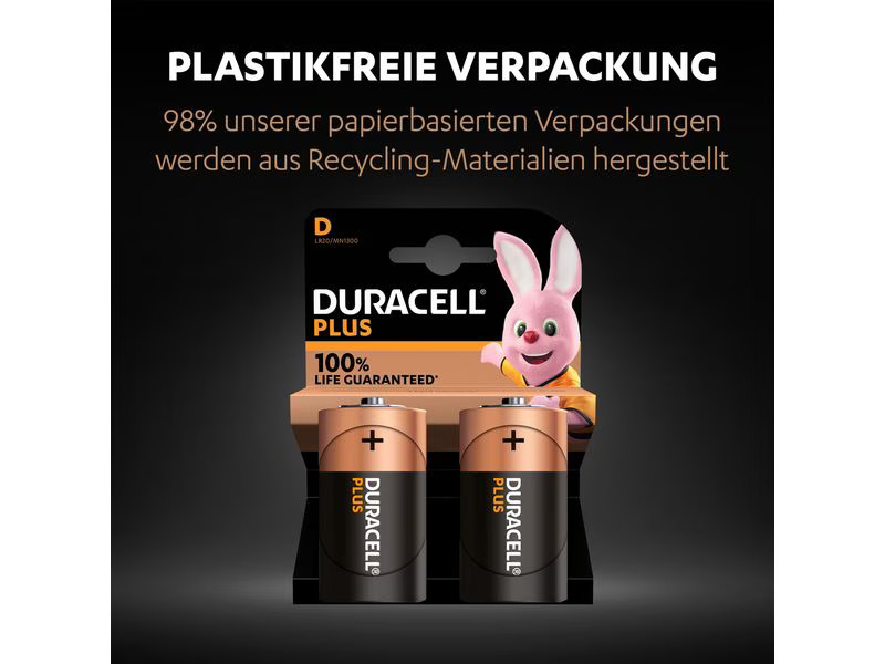 Duracell Batterie D Plus Power 2 Stück