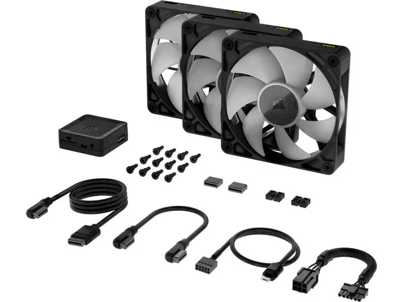 Corsair PC-Lüfter iCUE LINK RX120 RGB Schwarz, 3er Starter-Kit