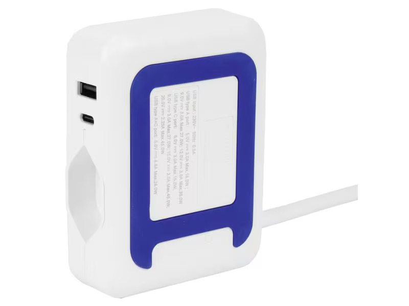STEFFEN Ladestation IQ 1 x T13 + 1 x USB-A/C, Weiss