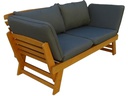 Contini 2er Sofa mit Kissen, Anthrazit/Eucalyptus