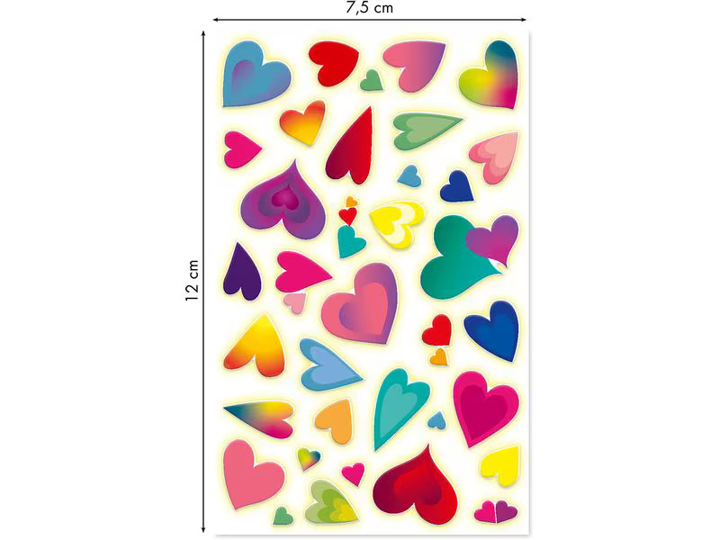 Clairefontaine Motivsticker Phospho Herzen