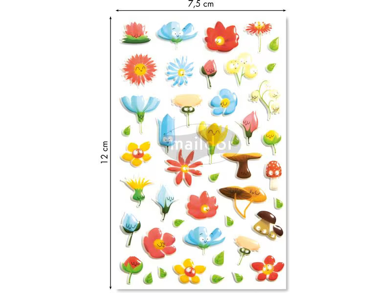 Clairefontaine Motivsticker 3D Blumen