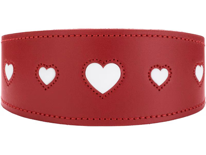 Hunter Halsband Windhund Love 37/XS-S, Rot/Schwarz