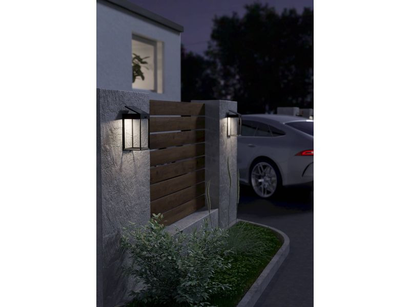EGLO Leuchten Wandleuchte SUZZARA Solar, 6W, Sensor, Schwarz
