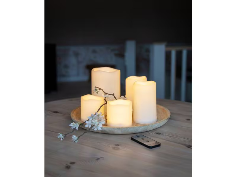 EGLO Leuchten LED-Kerzen Set SOLAR 5 Stück, Beige