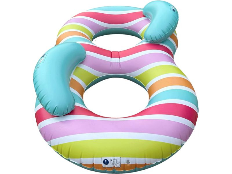 Swim Essentials Schwimmring Striped Rainbow 190 cm