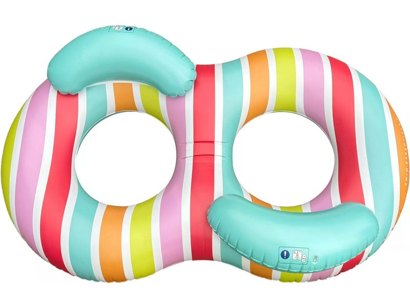 Swim Essentials Schwimmring Striped Rainbow 190 cm