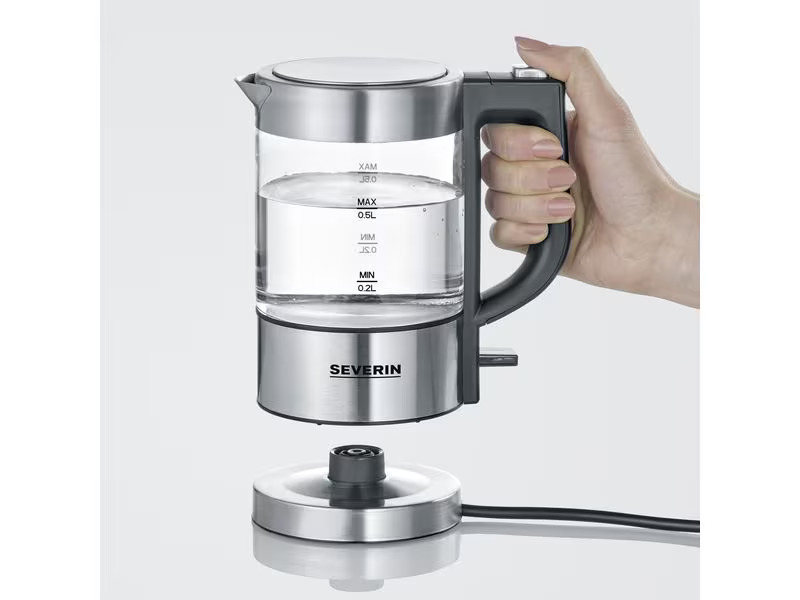 Severin Wasserkocher WK 3472 0.5 l, Grau/Silber