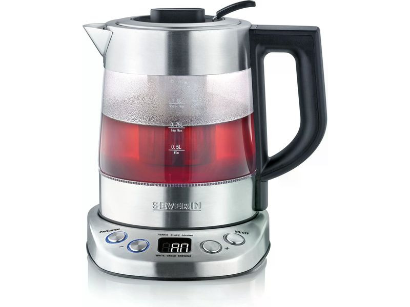 Severin Wasserkocher Delux Mini WK 3473 1 l, Silber/Transparent