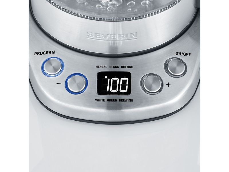 Severin Wasserkocher Delux Mini WK 3473 1 l, Silber/Transparent