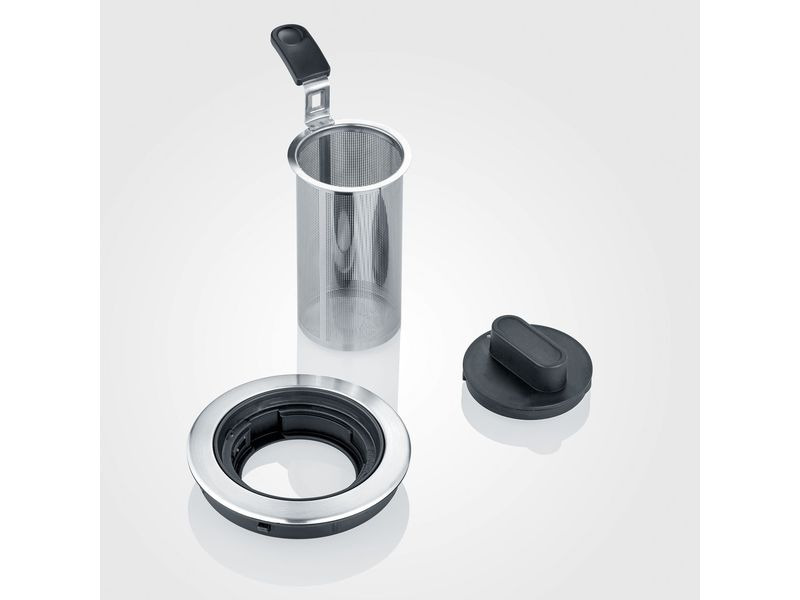 Severin Wasserkocher Delux Mini WK 3473 1 l, Silber/Transparent